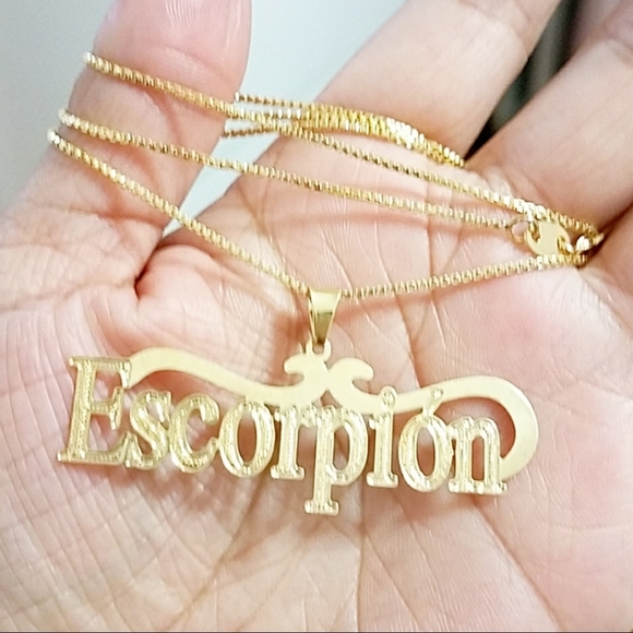 18k Gold filled Jewelry - 18K Gold Plated Escorpion Necklace. New